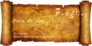 Pere Áron névjegykártya